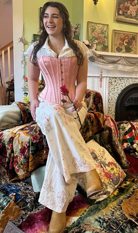 Patchwork and embroidery pants