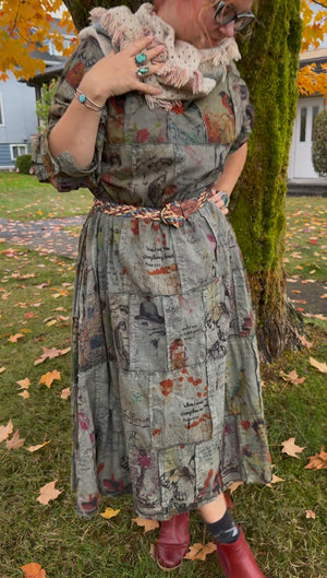 Paper Lace: Victorian Postcard Sewn Patchwork Dress
