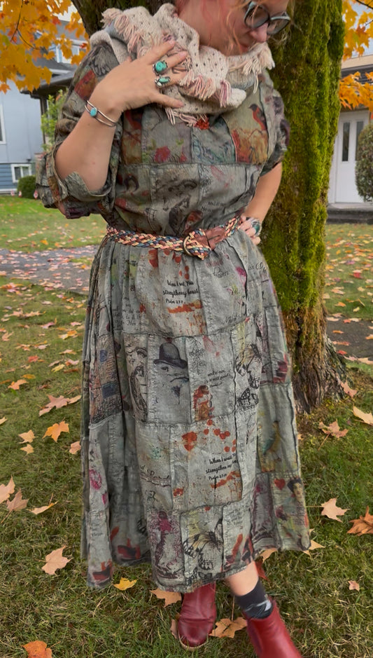 Paper Lace Printed and Pieced A-line dress