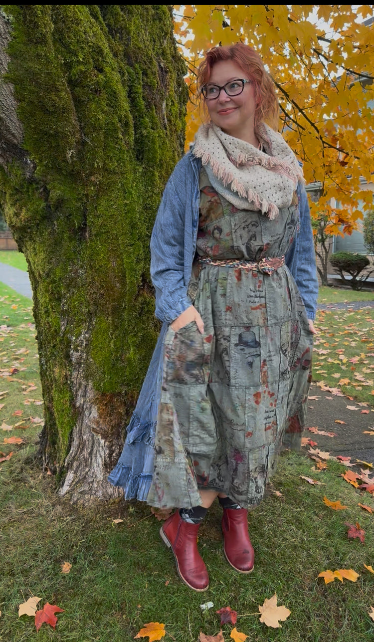 Paper Lace Printed and Pieced A-line dress