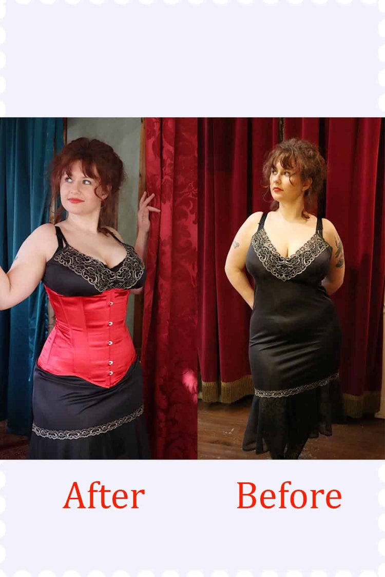 Edwardian Corset - Black Cotton Sateen