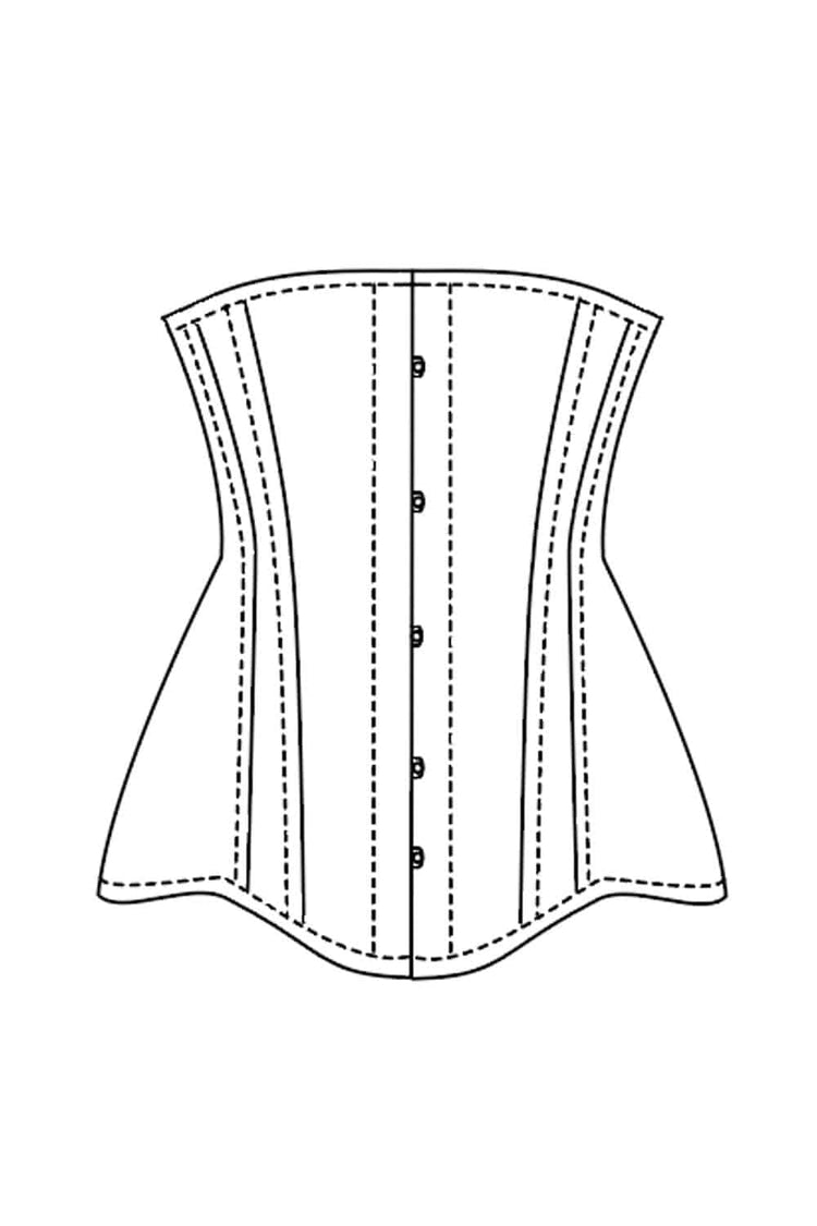 Edwardian Corset - Black Cotton Sateen