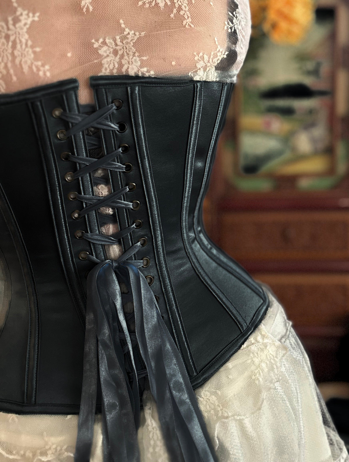 Sibelle Corset - Black Satin