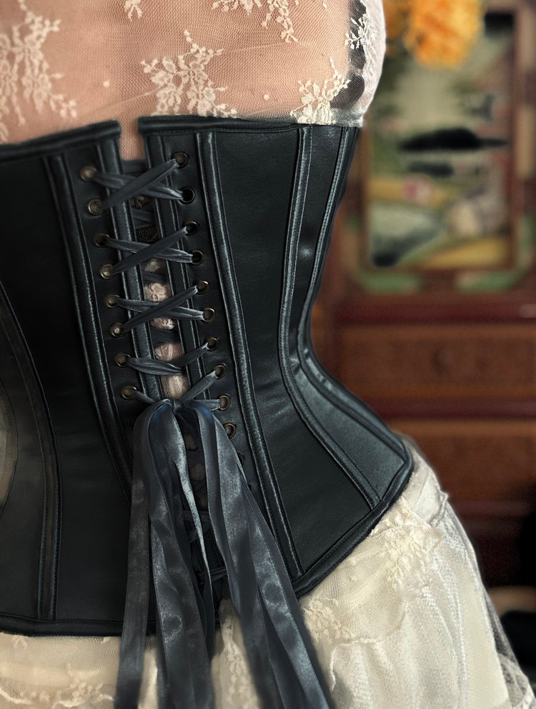 Sibelle Corset in Black Satin