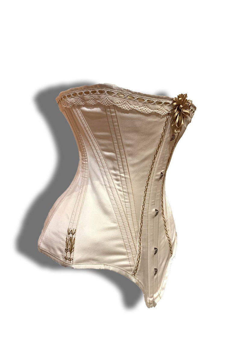 Alyce Corset in Ivory Duchess Silk