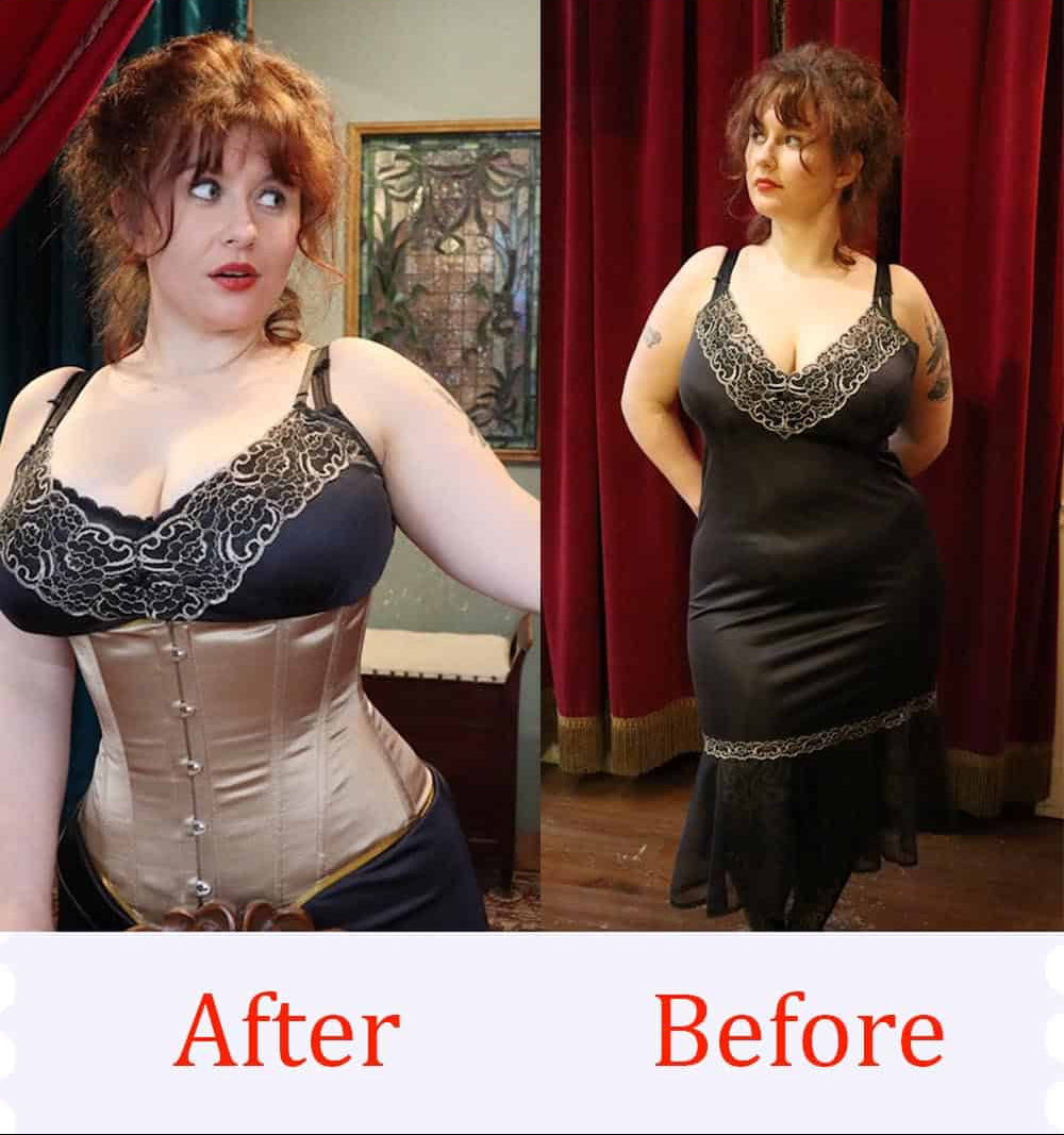 black satin cincher