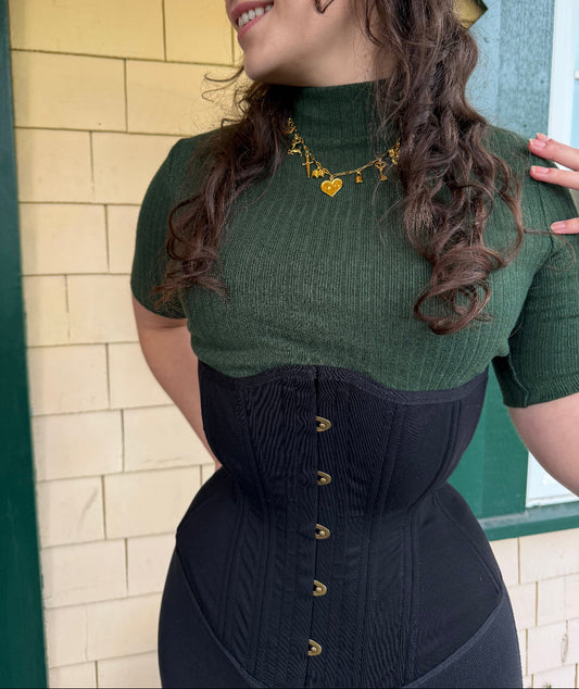 black stretch zoya snatch waist petite cut underbust