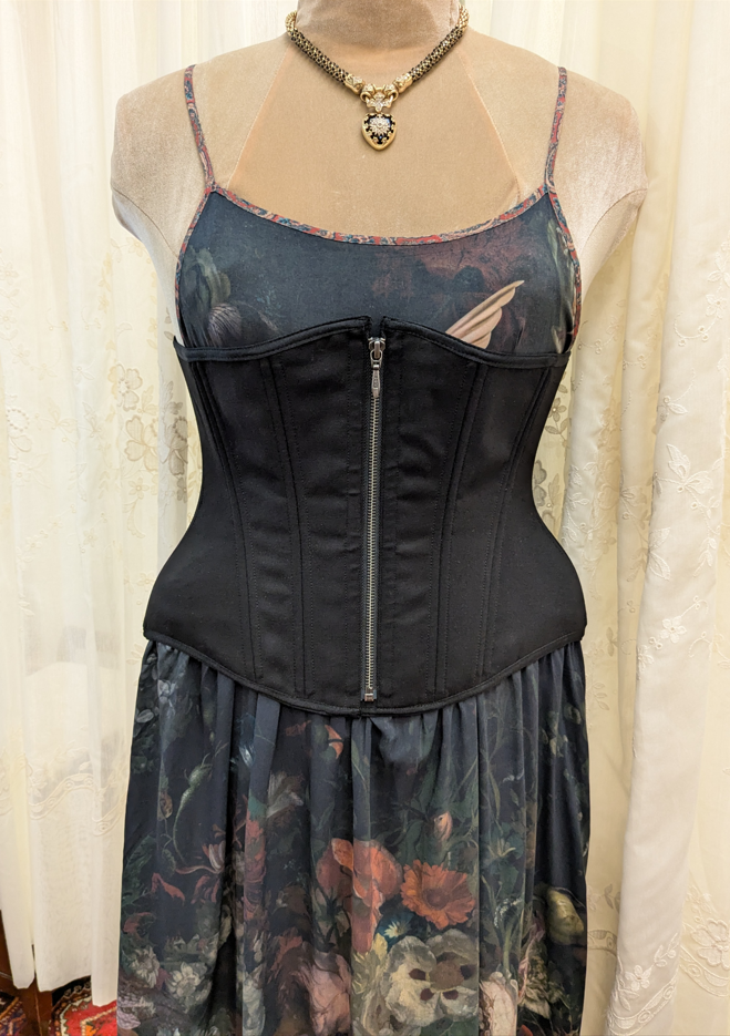 Myrtle Girdle Corset - Black with Zipper