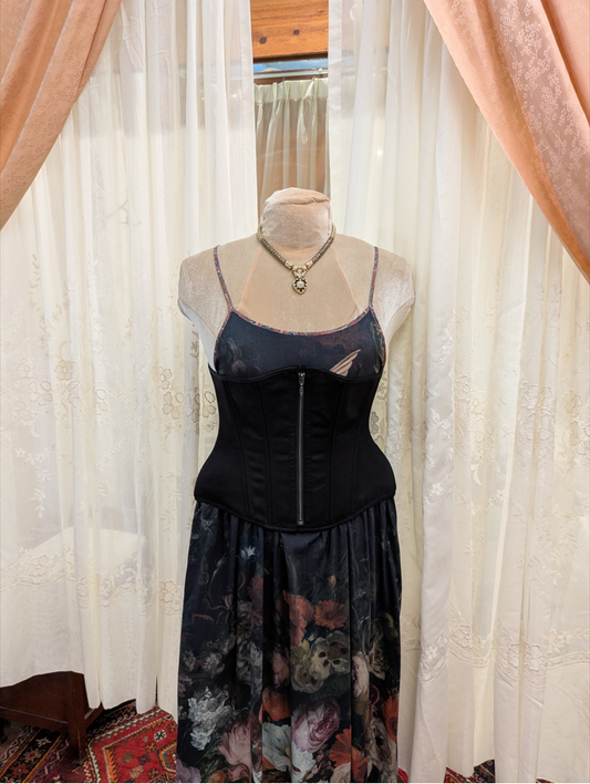 Myrtle Girdle Corset - Black with Zipper