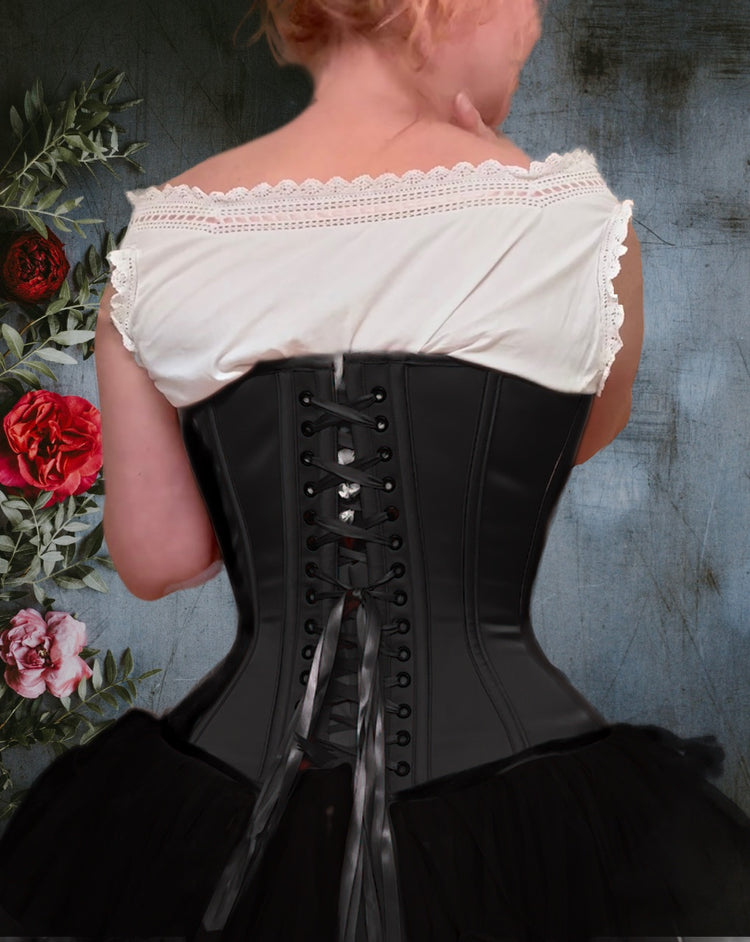 Sibelle Corset in Black Satin