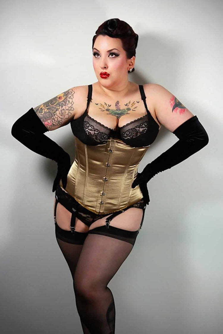 Cincher Corset - Gold Satin