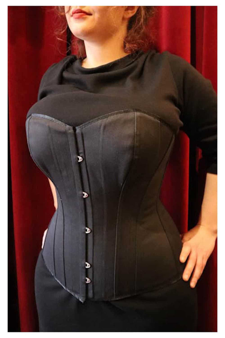 Eynede Corset - Black Cotton Sateen