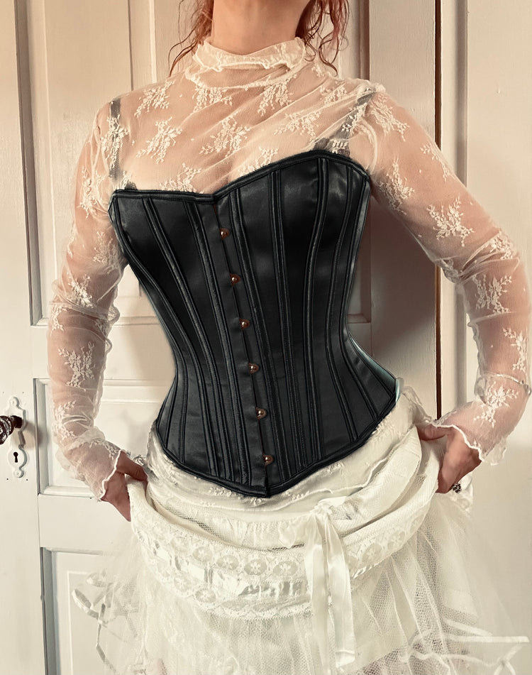 Sibelle Corset in Black Satin