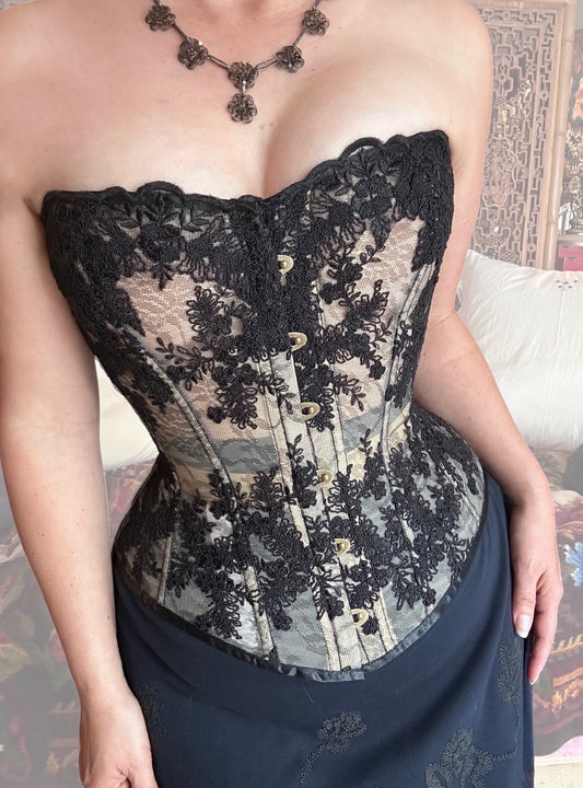 Nude Noir Shadow Lace - Adora Corset
