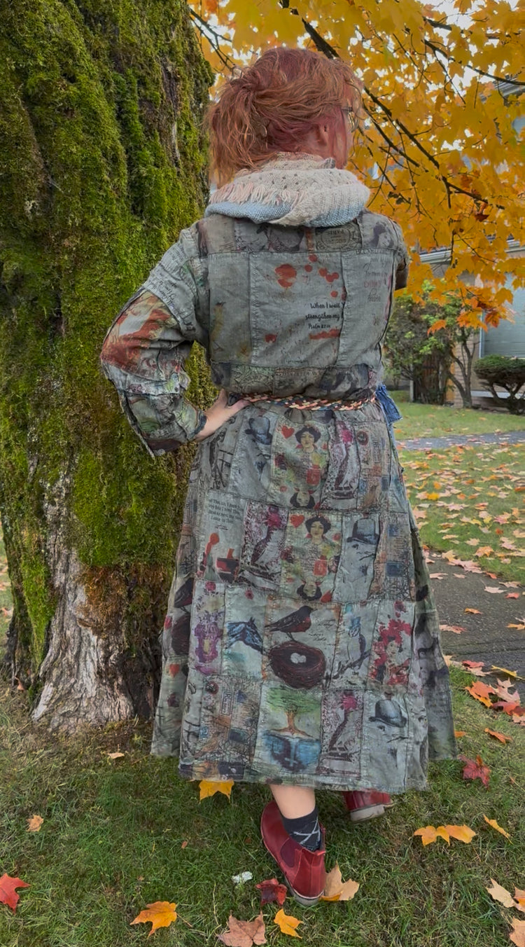 Paper Lace Printed and Pieced A-line dress