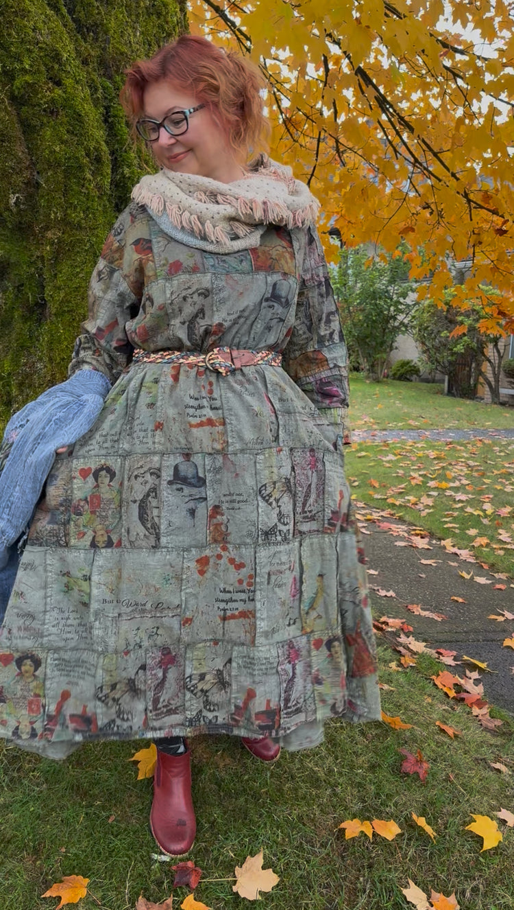 Paper Lace Printed and Pieced A-line dress