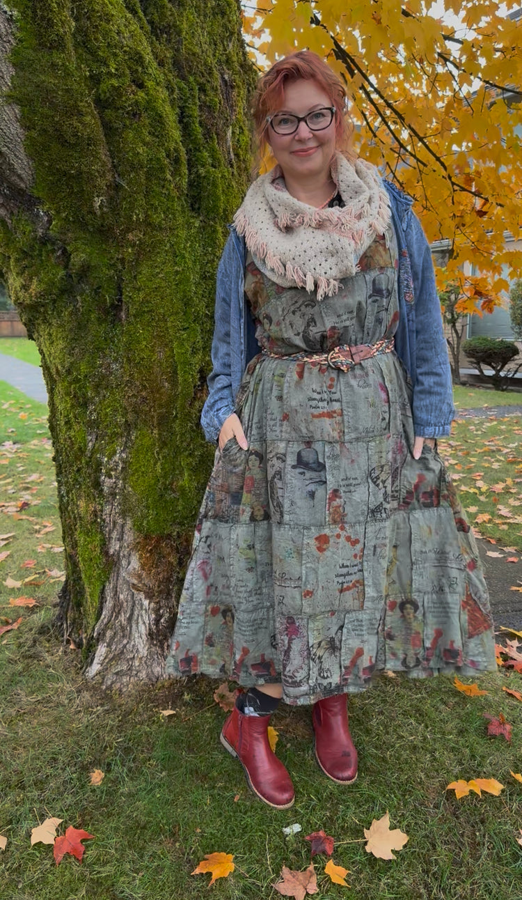Paper Lace Printed and Pieced A-line dress