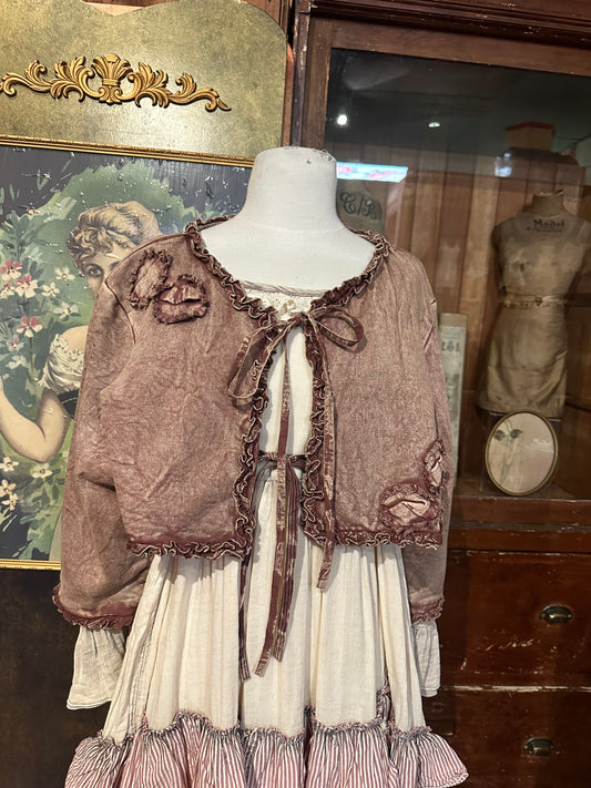 Paper Lace Rosewood Tie-Waist Jacket