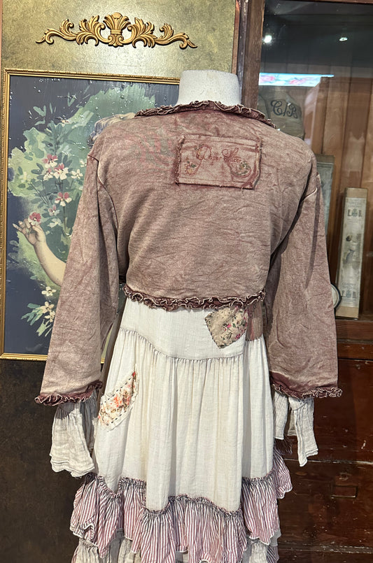 Paper Lace Rosewood Tie-Waist Jacket