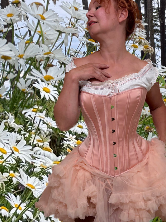 Sibelle Corset in Tea Rose Satin