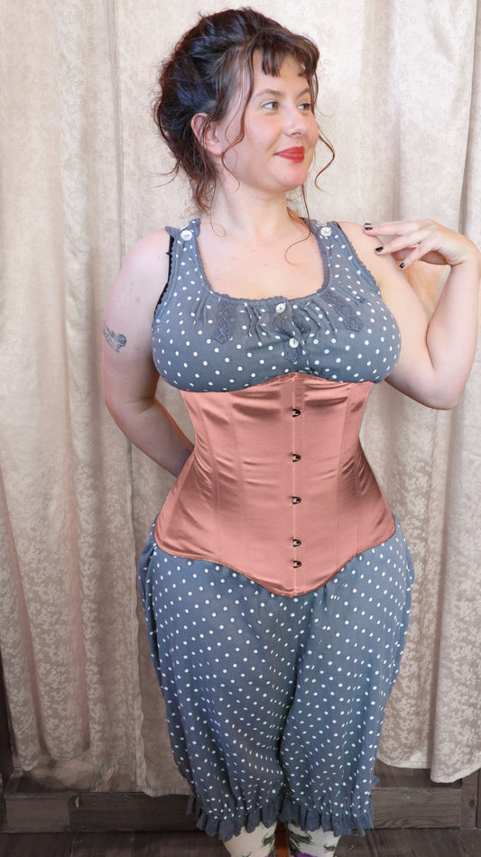 Edwardian Corset - Tea Rose Satin